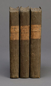 De tre volymerna av den första upplagan av Sense and Sensibility, 1811  