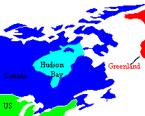 Mapa Hudsonova zálivu