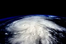 Hurricane Patricia on 23 October with an eye in an image taken from the International Space Station (ISS)