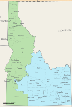 Distritos del Congreso de Idaho desde 2013  