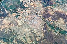 库库塔的卫星照片，哥伦比亚。