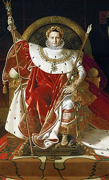 Napoleon op zijn keizerlijke troon, door Jean Auguste Dominique Ingres, 1806  