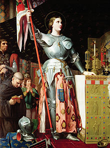Joan of Arc at the coronation of Charles VII in Reims Cathedral , 1854