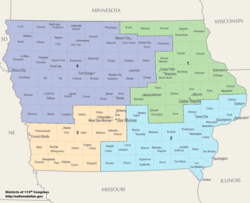 Конгресни райони на Айова от 2013 г. насам  