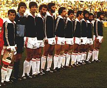 Iranian selection against Scotland at the '78 World Cup in Córdoba, Argentina, 7 June 1978.