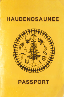 Passport of the Iroquois with the nine totemic clan symbols of the tribe