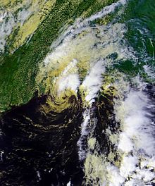 Den tropiska stormen Ivan nära sitt andra landfall den 23 september