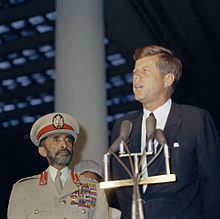 Keizer Haile Selassie I, en president John F. Kennedy  
