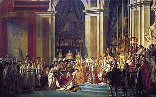 The Coronation of Napoleon at Notre Dame (1804) (Painting by Jacques-Louis David 1805-1807)
