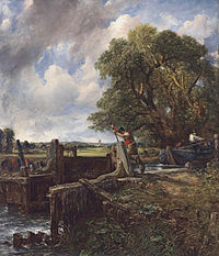 The Lock at Dedham , a landscape by Constable.