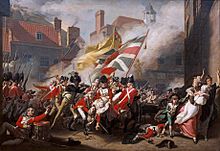 Een schilderij van de Slag bij Jersey  