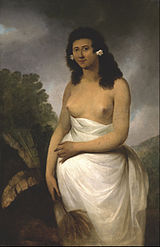 Portret van Poedooa, dochter van Orea, koning van Ulaitea, Society Islands door John Webber (omstreeks 1785)  