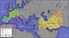 The Mediterranean at the time of Emperor Justinian I († 565)