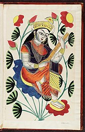 Woodcut miniature from 1875, sold at the Kalighat temple in Calcutta as a souvenir for pilgrims.