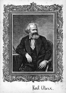 Karl Marx (1818-1883), steel engraving from Le Capital, Paris 1872
