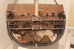 Slavskeppsmodell som visas på National Museum of American History (Smithsonian Institution).  