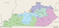 Los distritos del Congreso de Kentucky desde 2013  