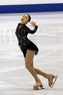 Kim actuando en el Campeonato Mundial de Patinaje Artístico de 2009.  