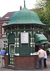 Grüner Pavillon at the Altmarkt in Duisburg-Hamborn - oldest Duisburg kiosk from 1890