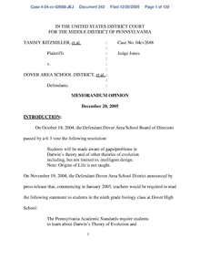 PDF de la decisión alojado en Wikimedia Commons en File:Kitzmiller v. Dover Area School District.pdf.  