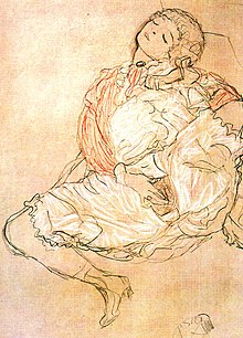  Näin Gustav Klimt näki masturbaation. Tämä piirros on vuodelta 1913.  