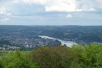 Koblenz seen from the Kühkopf