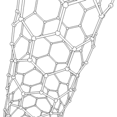 Cette animation d'un nanotube de carbone en rotation montre sa structure en 3D.