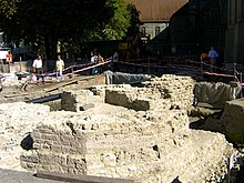 Remains of a late Roman fortified tower in Constance (state of excavation 2004)