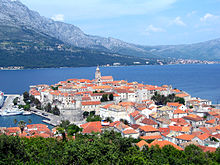 View of the town of Korčula on the island of Korčula, Croatia