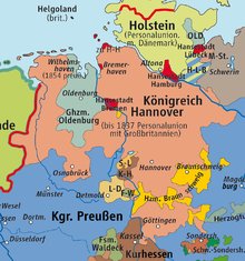 Kingdom of Hanover (1815-1866), Duchy of Brunswick, Grand Duchy of Oldenburg and the Principality of Schaumburg-Lippe in the 19th century