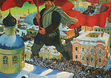The Bolshevik , oil painting by Boris Kustodiev, 1920