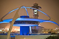Het themagebouw op de internationale luchthaven van Los Angeles  