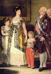 Charles IV and his wife Queen Maria Louisa, detail from The Family of Charles IV by Goya.