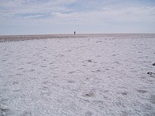 Het droge zout van Lake Eyre  