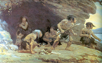 Restauratie van Le Moustier Neanderthalers (Charles R. Knight, 1920)