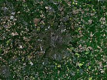 Satellite image of Leicester