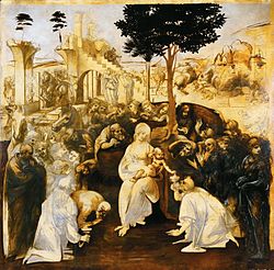 De Aanbidding der Koningen , (1481) in de Uffizil-galerij