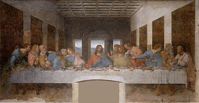 Esta pintura mostra Jesus no centro, na Última Ceia. Foi pintado por Leonardo da Vinci entre 1495 e 1498.