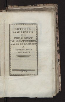 Lettres familieres a divers amis d'Italie , 1767  
