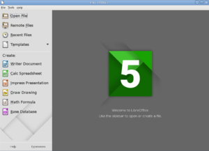 LibreOffice 5.1 Start Centrum