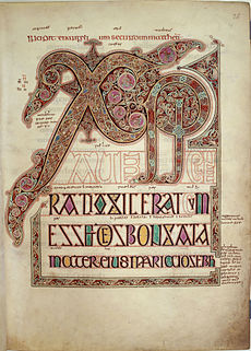 Il monogramma "Chi Rho" dai Vangeli di Lindisfarn