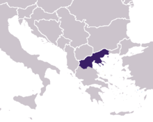 De ligging van Macedonië.