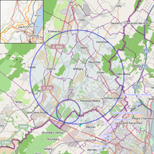 Kaart van de grote Hadron Collider bij CERN