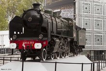 The film train locomotive of the Orient-Express PO 4353 (SNCF 230 G 353) in 2014 as an exhibit in front of the IMA