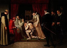 History portrait by Francisco Jover y Casanova (1864): Philip II on his deathbed