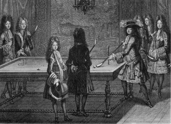 Louis XIV aan het biljarten (1694)  