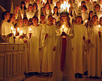 Viering van St. Lucia-dag in Zweden op 13 december.  