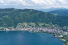 Aerial view of Bregenz from June 2021