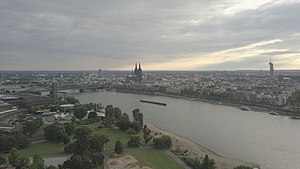 Aerial view Cologne from north