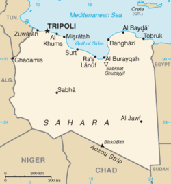 Una mappa della Libia